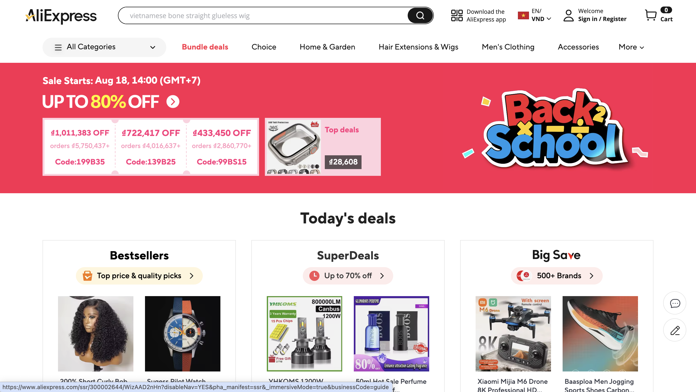 Ngôn ngữ & Hình thức thanh toán AliExpress